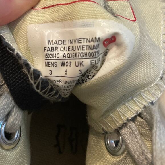 PLAY X CONVERSE Unisex Chuck Taylor Hi Top Men's 3 Women's 5 Black Canvas - Picture 9 of 9